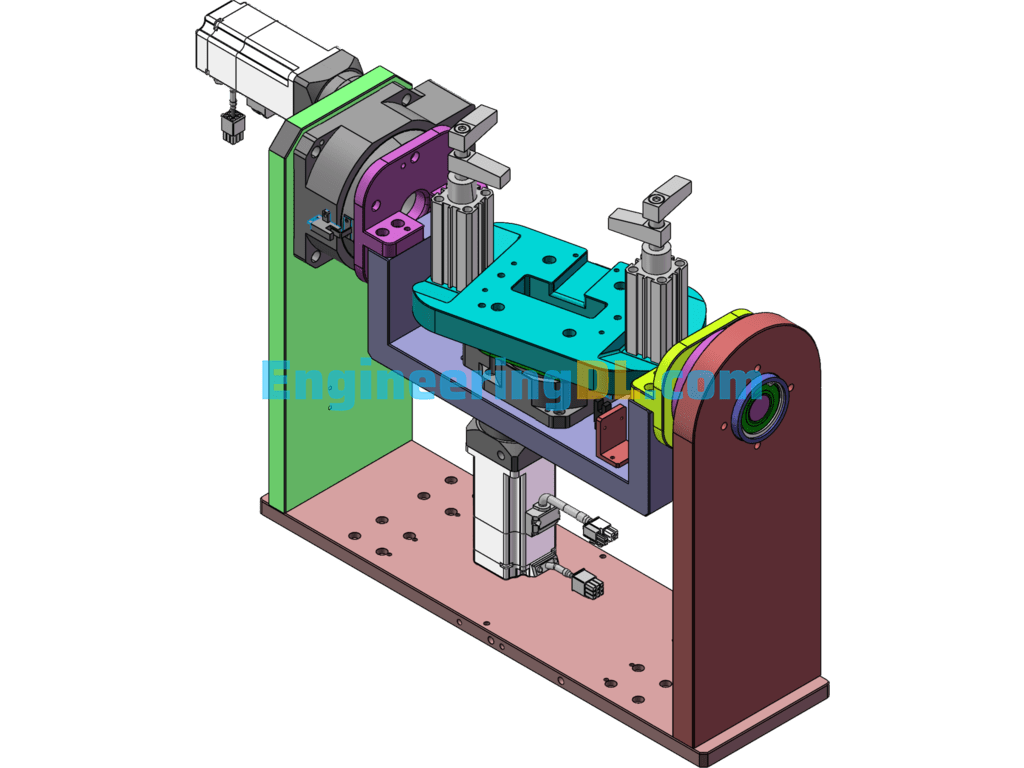 Two-Axis Rotary Table Diagram SolidWorks, 3D Exported Free Download