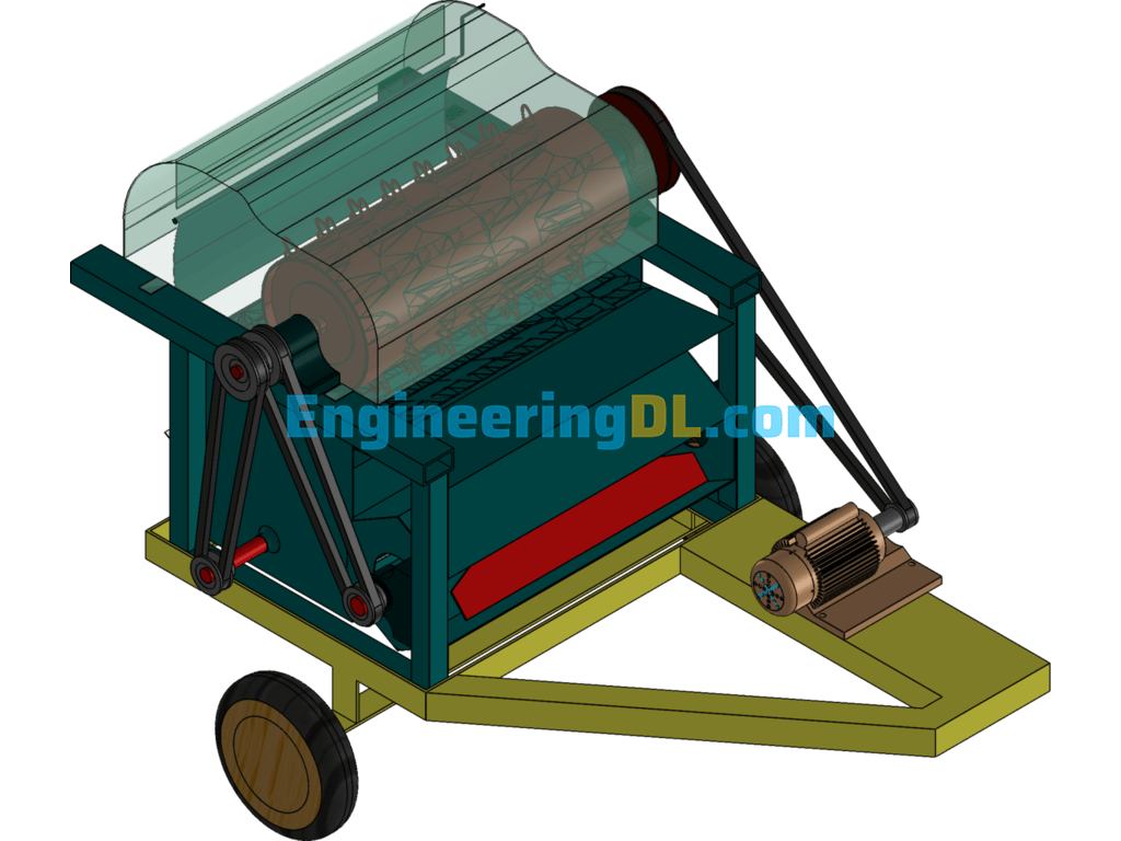 Small And Medium-Sized Corn Threshing Machine (SW2013 Design) SolidWorks, 3D Exported Free Download