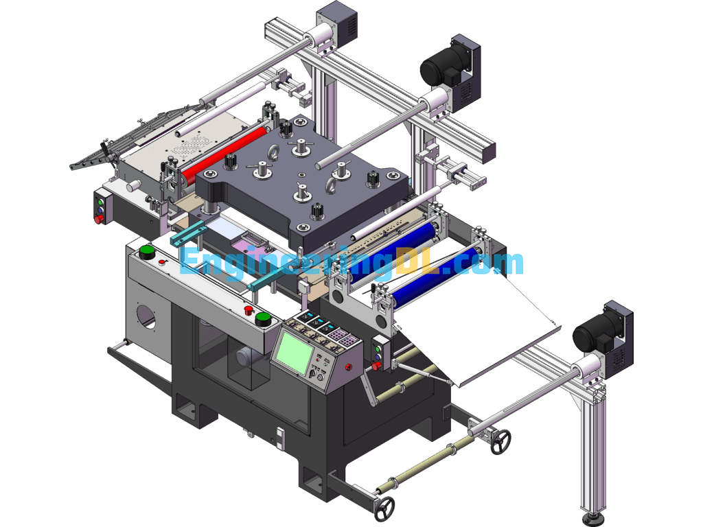 Medium Width Punching And Cutting Machine Complete Machine, F500 Die Cutting Machine Non-Standard Equipment SolidWorks, 3D Exported Free Download