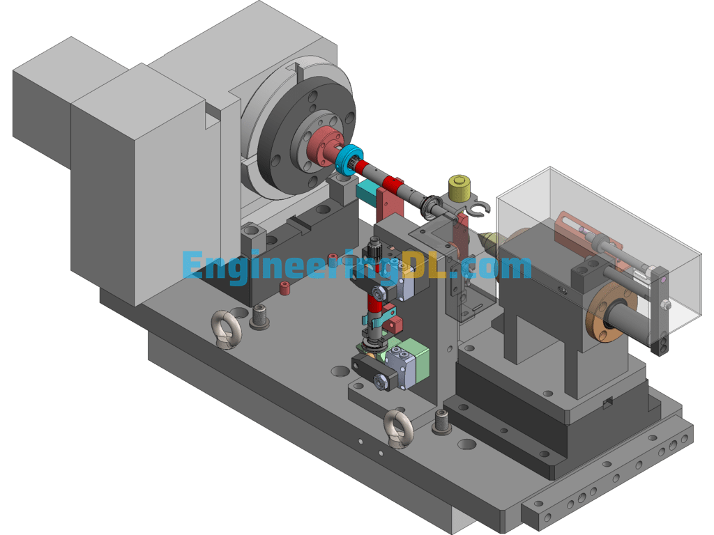 Intermediate Shaft Hydraulic Clamping Set-Up Diagram SolidWorks, 3D Exported Free Download