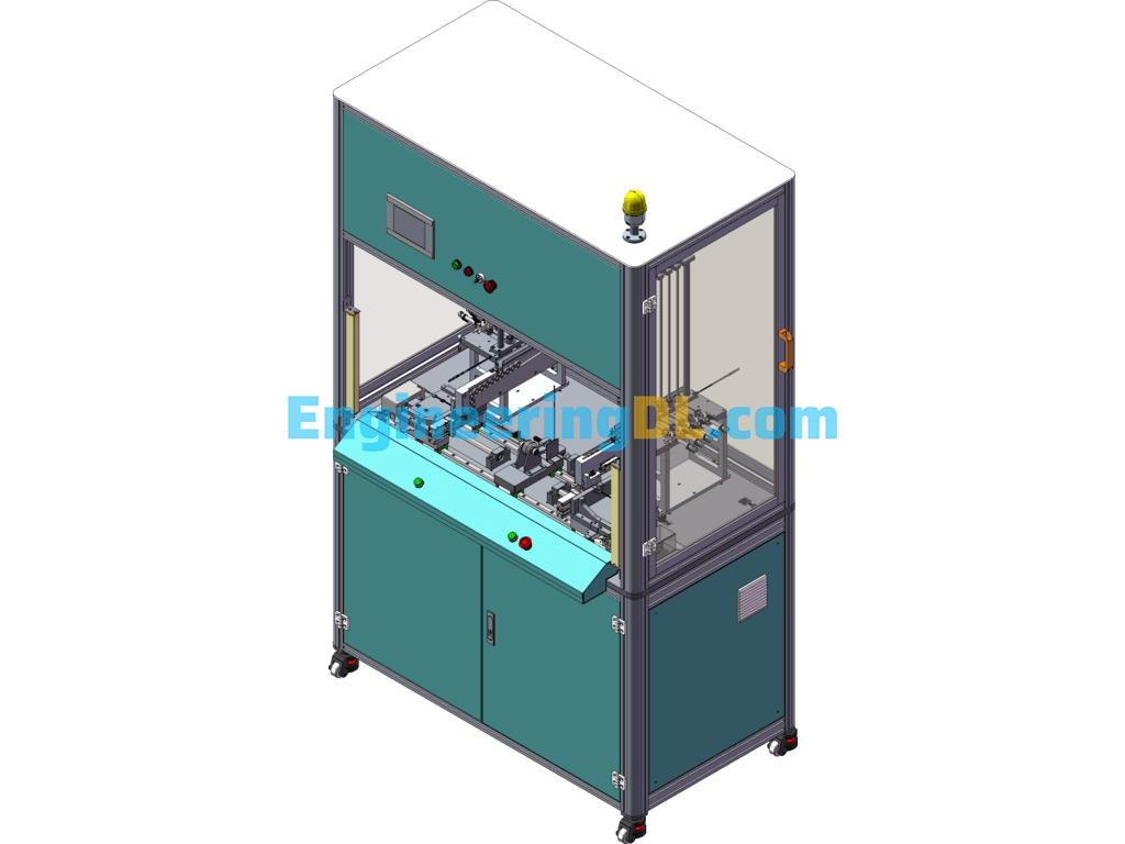 Tandem Servo Bearing Press Machine Motor Rotor Bearing Press Fitting Machine SolidWorks, eDrawings, 3D Exported Free Download