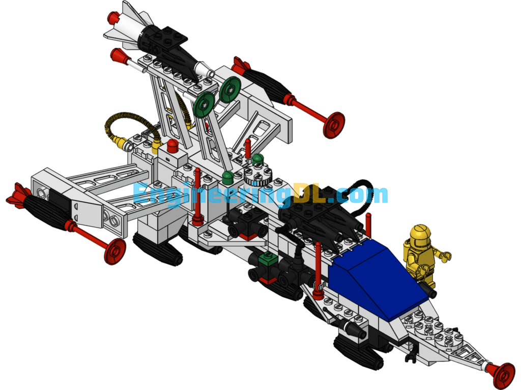 Lego Toy Warplane SolidWorks, Inventor, 3D Exported Free Download