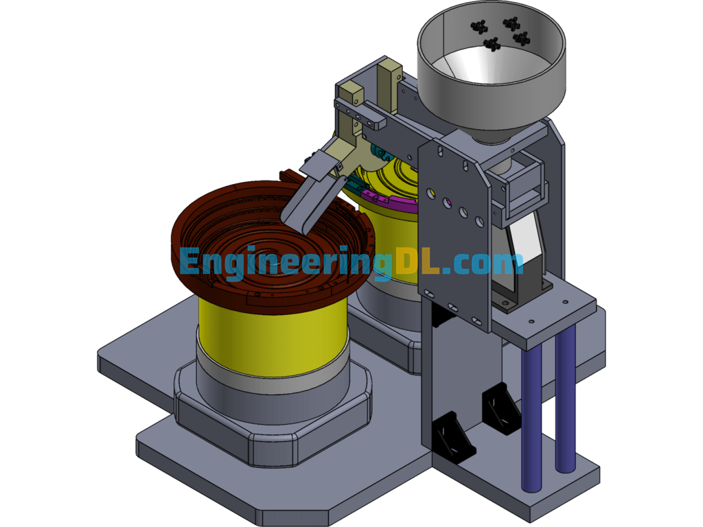 Diode SMD Unloading System (Double Vibration Tray Unloading) SolidWorks Free Download