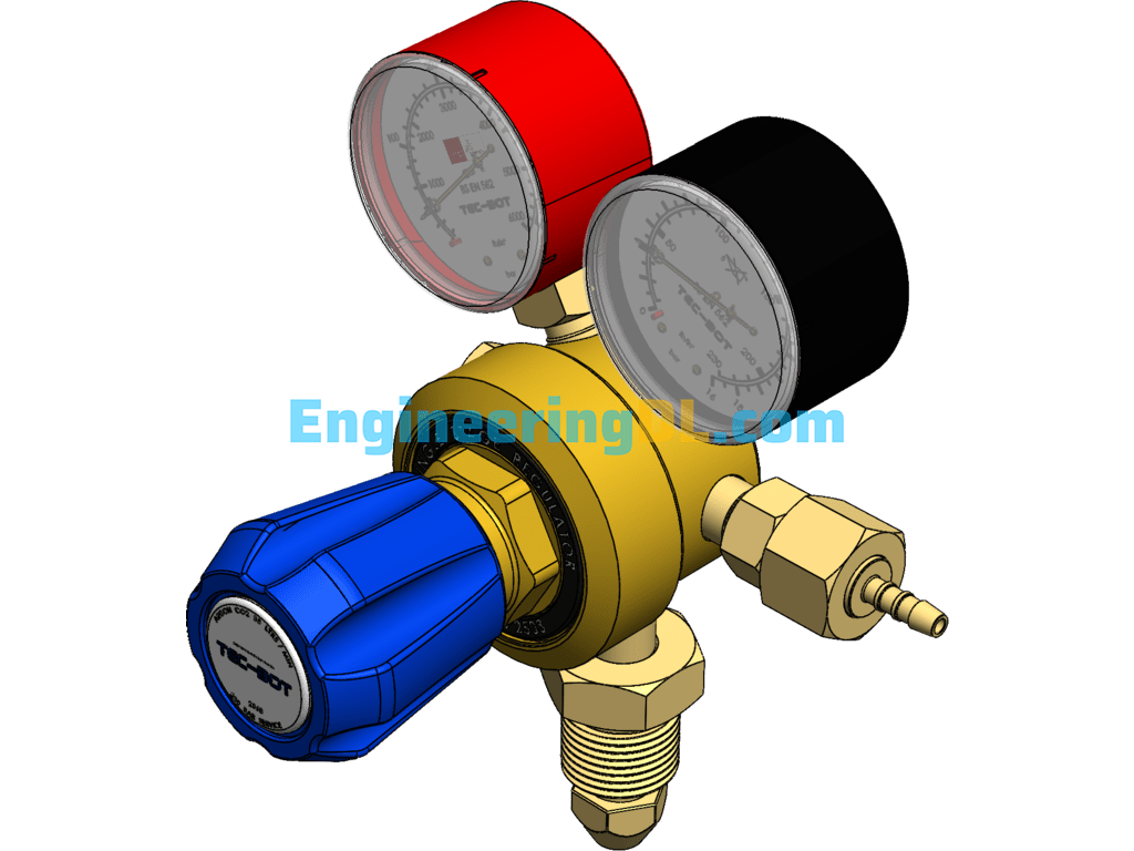 Carbon Dioxide Gas Cylinder Welding Regulator SolidWorks Free Download