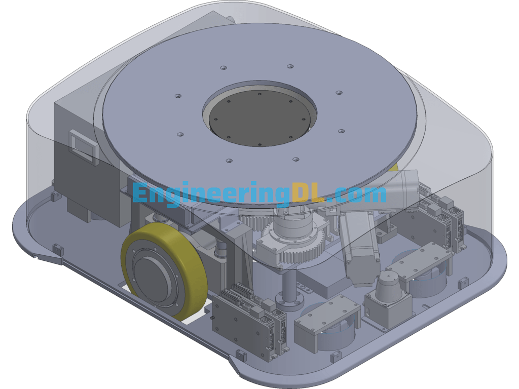 Detailed Drawing Of 2D Code Guided AGV With 800kg Load 3D Exported Free Download