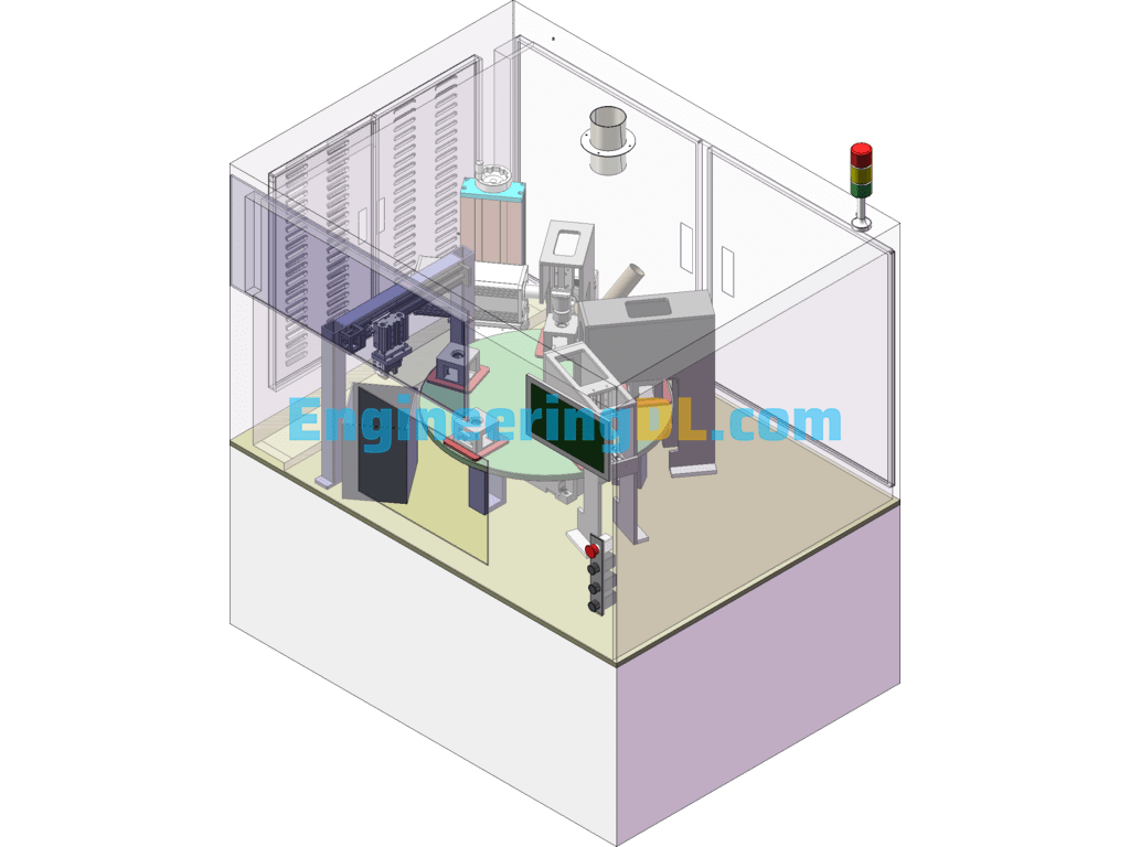 Five-Station Automatic Marking Equipment SolidWorks, 3D Exported Free Download