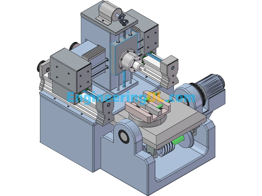Five-Axis Machining Center SolidWorks, 3D Exported Free Download