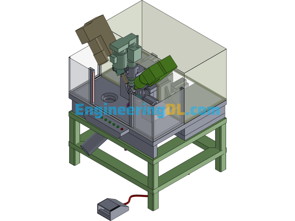 Five-Axis Linkage Drilling Machine SolidWorks Free Download