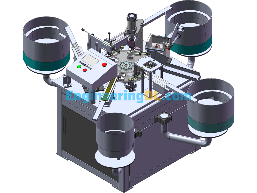 Hardware American Style Hinge Automatic Assembly Machine SolidWorks, AutoCAD, eDrawings, 3D Exported Free Download