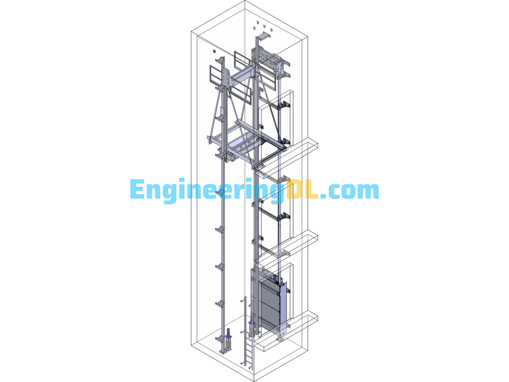 Shaft Elevator Car Frame Mechanism SolidWorks Free Download