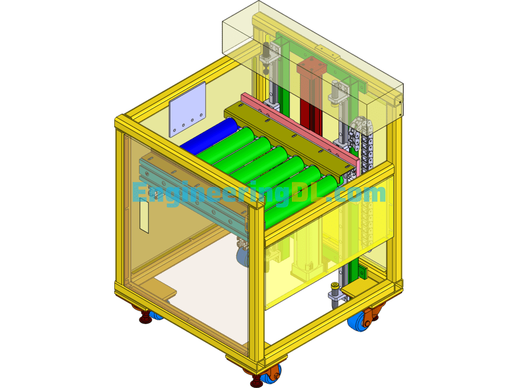 Conveyor Pallet Lift Mechanism SolidWorks, 3D Exported Free Download