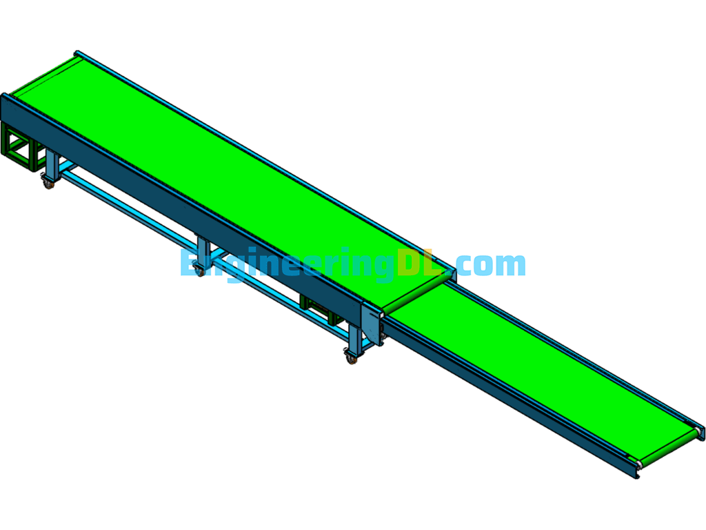 Telescopic Belt Line, Two-Section Telescopic 4.5m Belt Line Modeling SolidWorks, 3D Exported Free Download