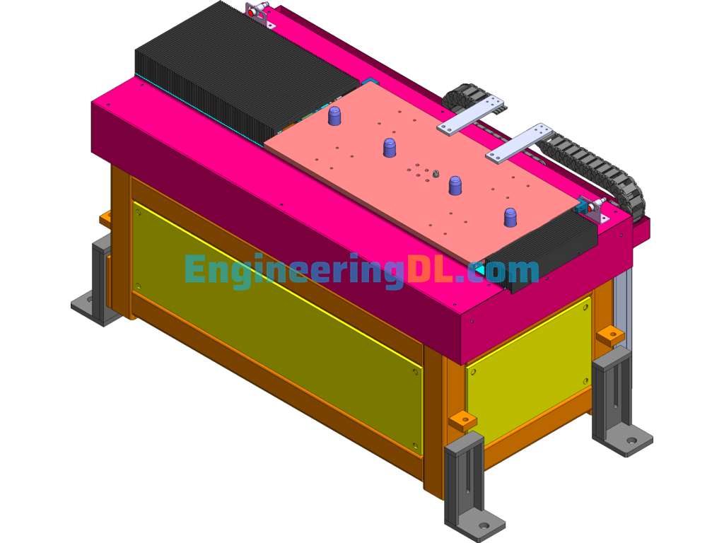Servo Moving Material Table SolidWorks, 3D Exported Free Download