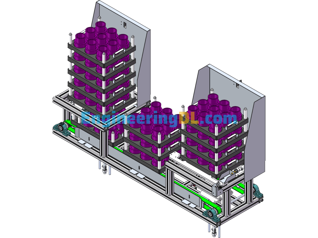 Side Belt Horizontal Conveyor Model SolidWorks, 3D Exported Free Download
