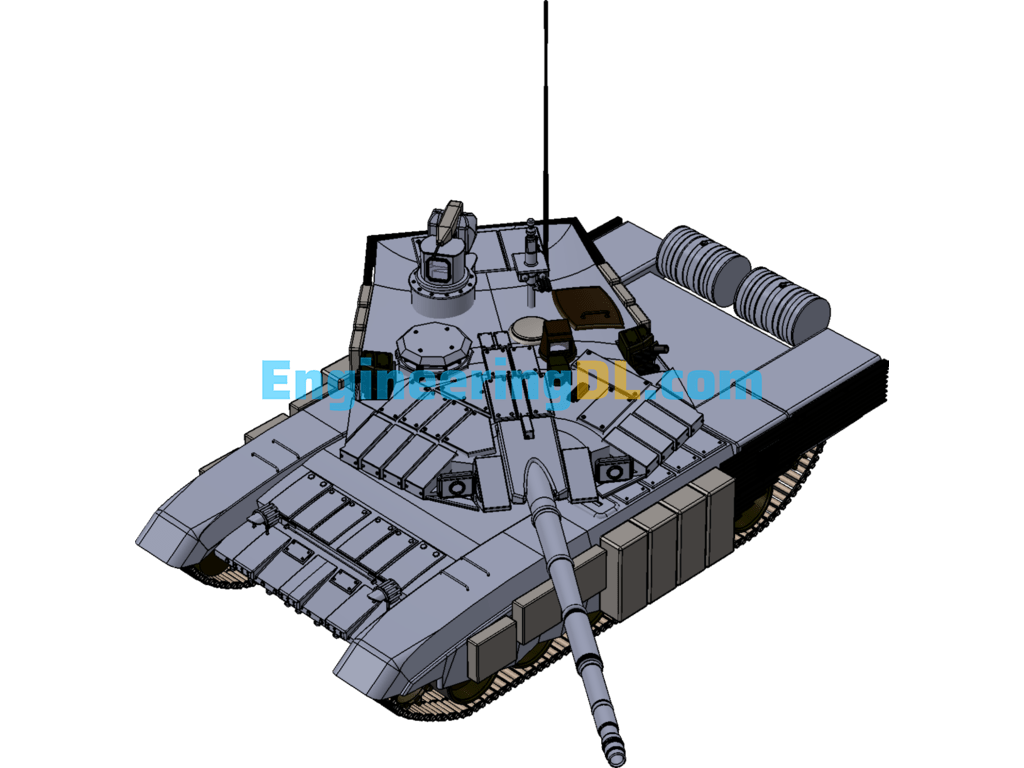 Russian T90 Tank SolidWorks, 3D Exported Free Download