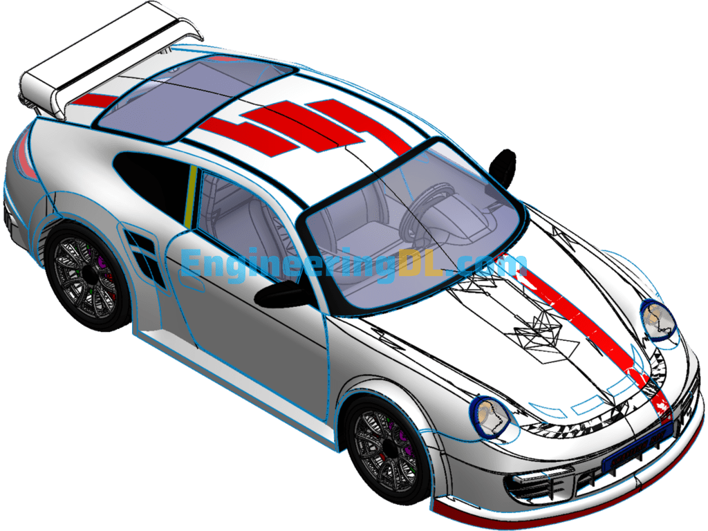 Porsche 911GT2 SolidWorks, 3D Exported Free Download