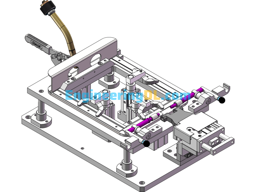 Robot Welding Fixture For Safe Door Frame SolidWorks Free Download