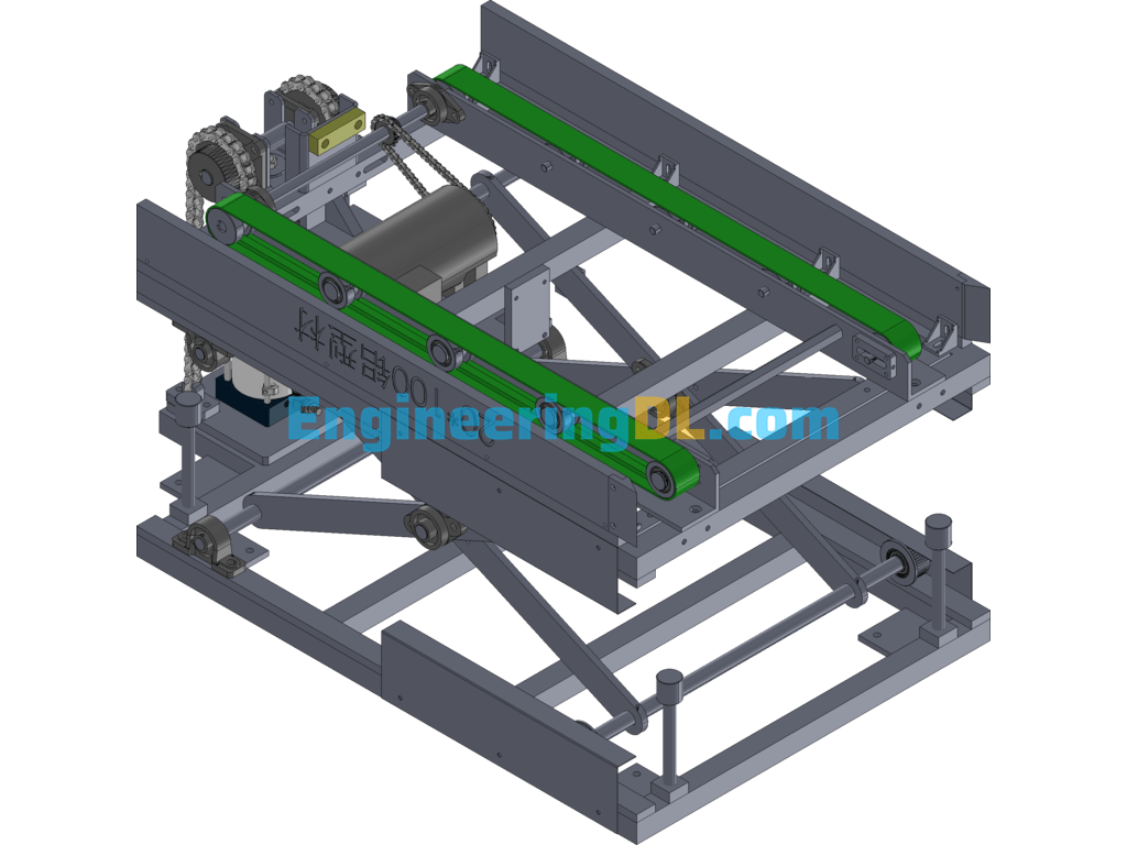 Multiplier Chain Reflow Lift Table SolidWorks, 3D Exported Free Download