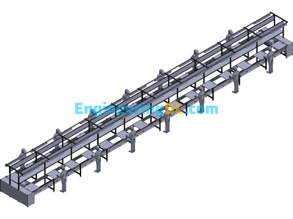 Multiplier Chain Production Line SolidWorks, 3D Exported Free Download