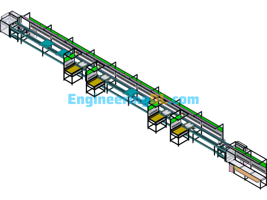 Multi-Speed Chain Production Line (Parking Lock Multi-Speed Chain Assembly Line) SolidWorks Free Download