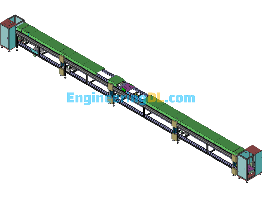 Multiplier Chain Conveyor Line 3D Exported Free Download