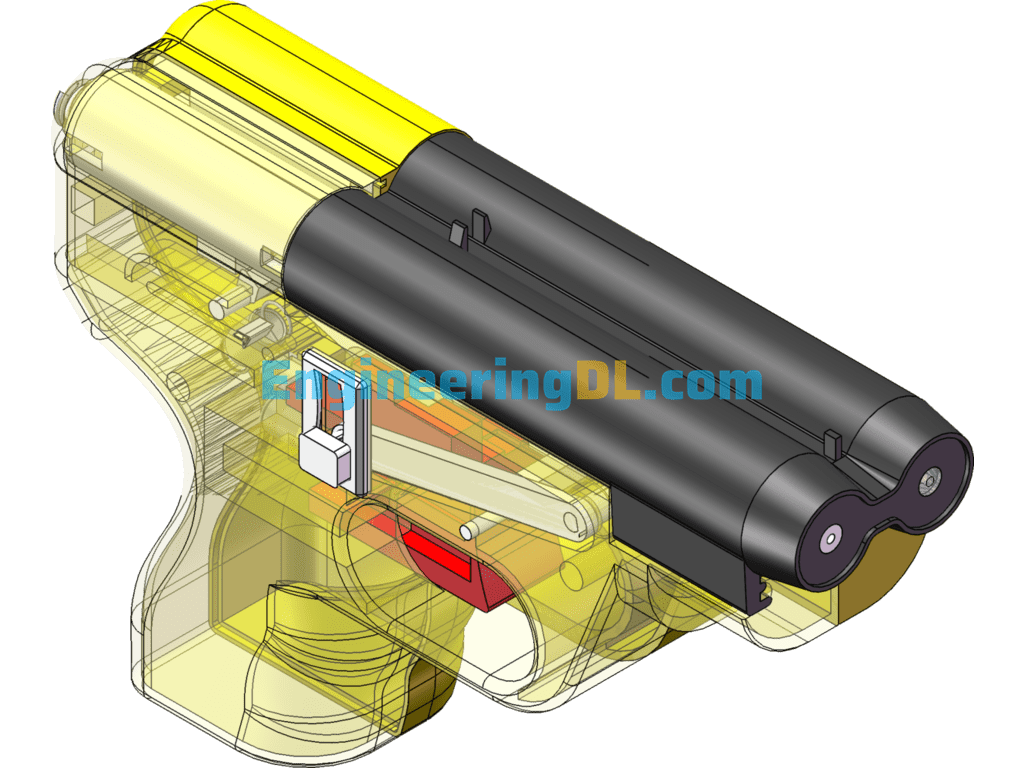 Tear Gas Pistol Model SolidWorks Free Download