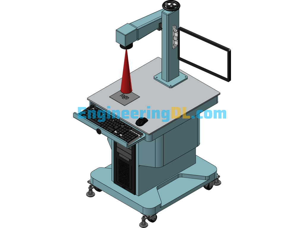 Fiber Laser Marking Machine SolidWorks, 3D Exported Free Download
