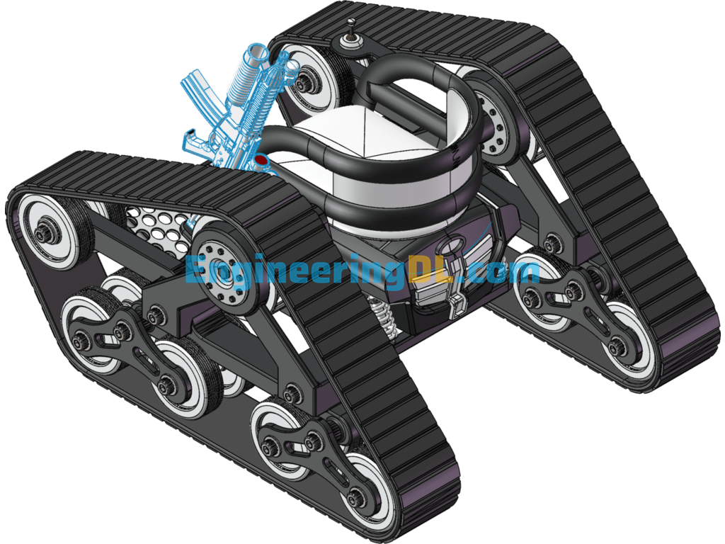 All-Terrain Track-Driven Single-Seat Off-Road Wheelchair SolidWorks, 3D Exported Free Download