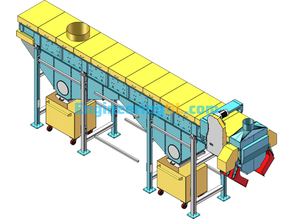 Fully Enclosed Belt Conveyor SolidWorks, Inventor, 3D Exported Free Download