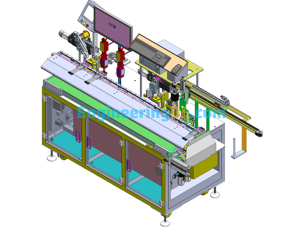 Automatic USB+TYPE-C Solder Inspection+UV Light Solidification Machine- SolidWorks, 3D Exported Free Download