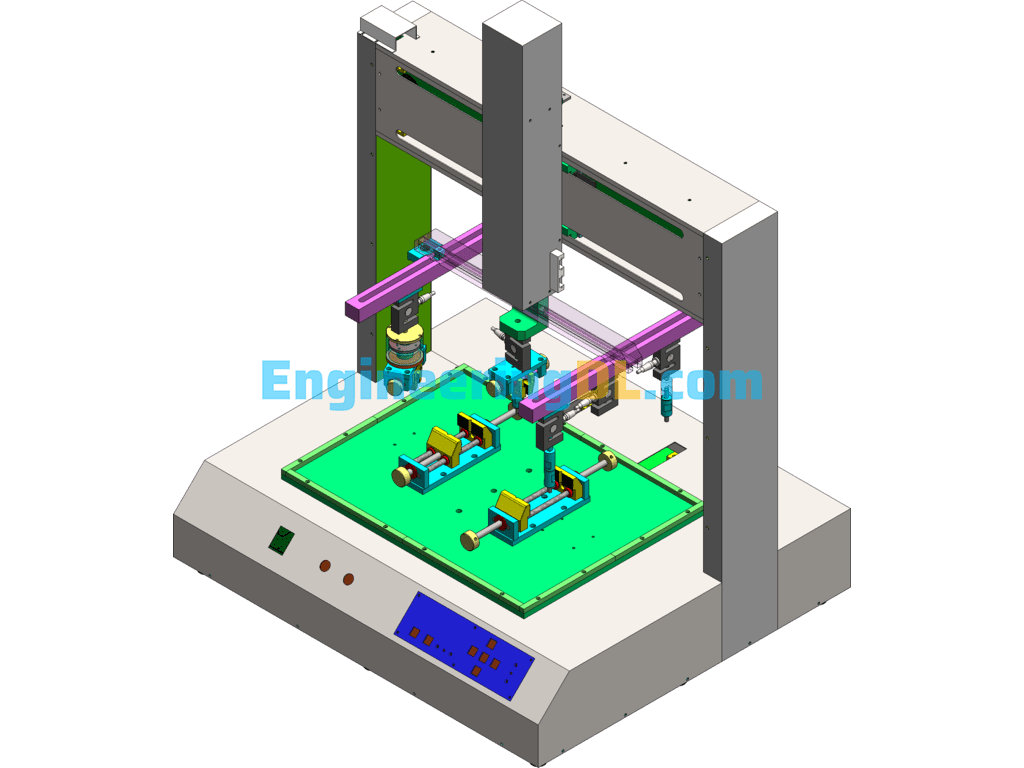 Automatic Three-Axis Load Testing Machine, Plugging And Unplugging Force Testing Machine SolidWorks, 3D Exported Free Download
