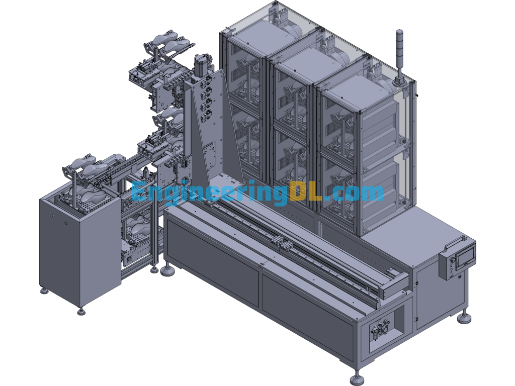 Automatic Loading And Unloading Ovens Shoe Industry Assembly Line 3D Exported Free Download
