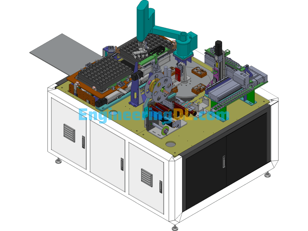 Automatic Loading And Laminating Assembly Machine SolidWorks, 3D Exported Free Download