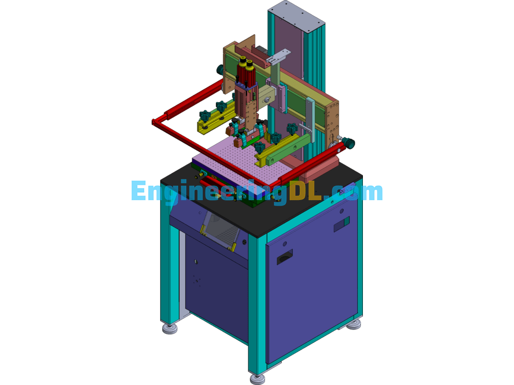 Automatic Screen Printing Equipment (Suction Type Screen Printing Machine + Disc Screen Printing Machine) SolidWorks Free Download