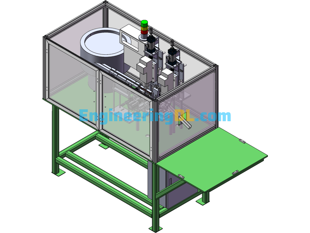 Automatic Five-In-One Through-Hole Chamfering Machine SolidWorks, 3D Exported Free Download