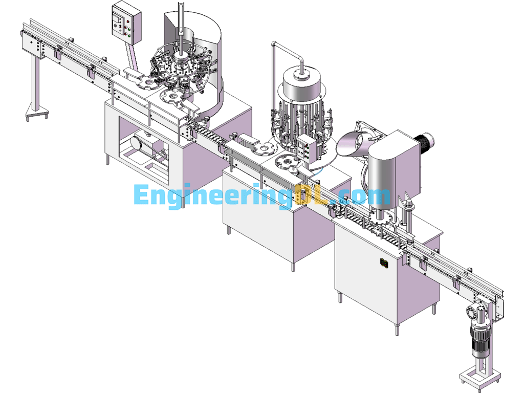 Fully Automated Bottled Beverage Production Line SolidWorks Free Download