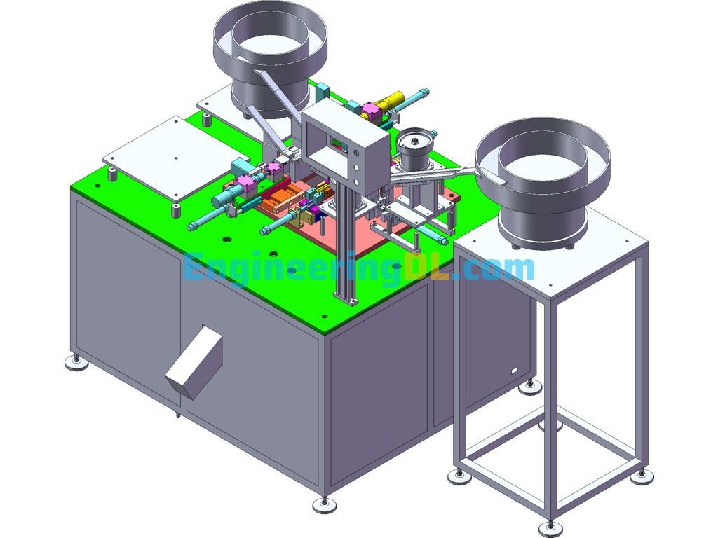 Automatic Double-Head Screwdriver Assembly Machine SolidWorks Free Download