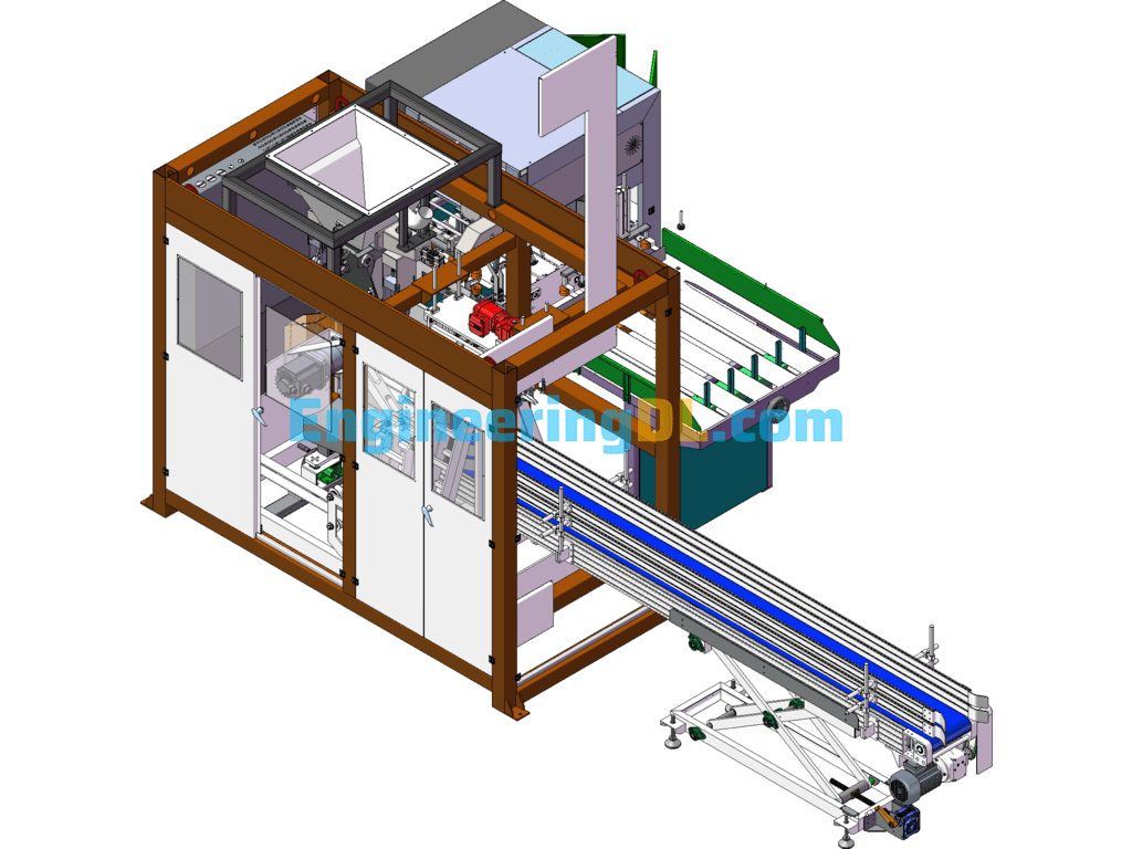 Automatic Sleeve Packaging Machine 3D Drawing + Bom List SolidWorks, AutoCAD, 3D Exported Free Download