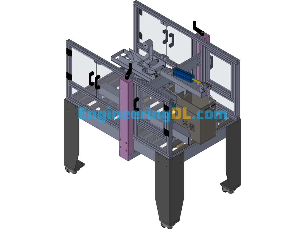 Automatic Sealing Machine (Carton Sealing And Packaging Equipment) SolidWorks Free Download