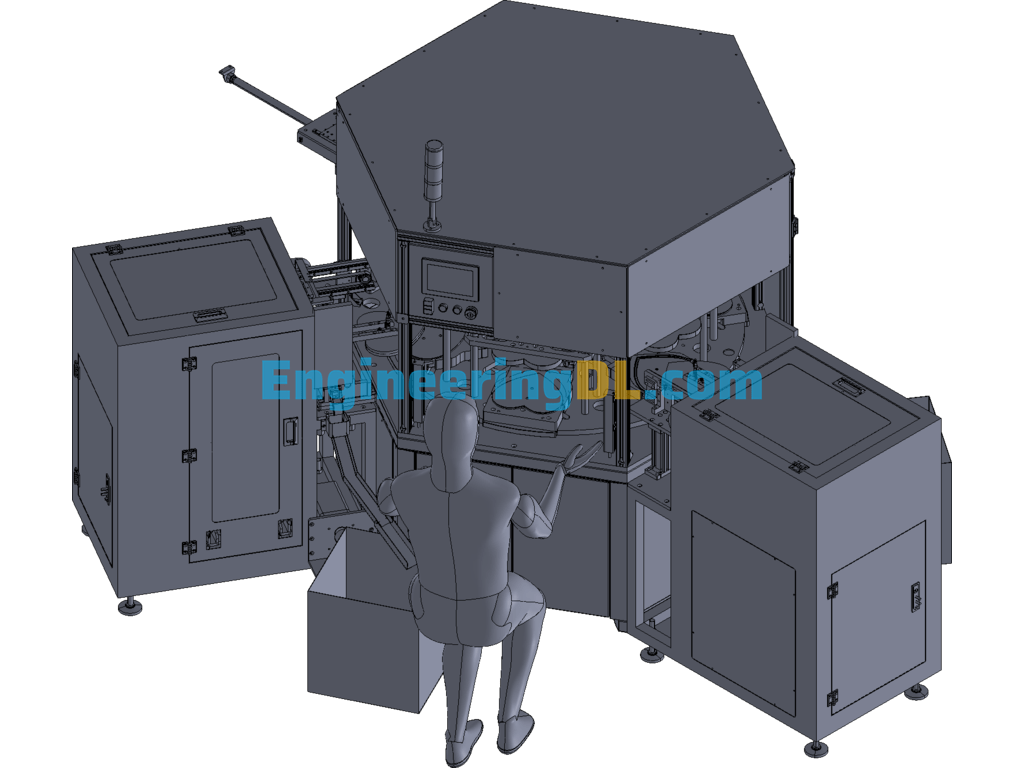Automatic Heart-Shaped Paper Box Forming Machine 3D Exported Free Download