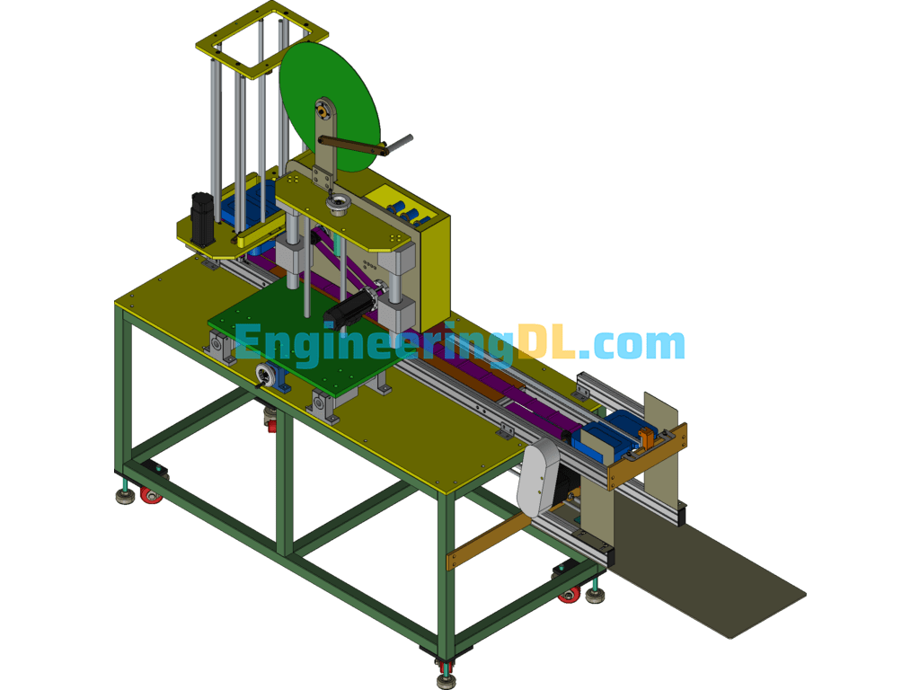 Automatic Fast Labeling Machine SolidWorks, 3D Exported Free Download