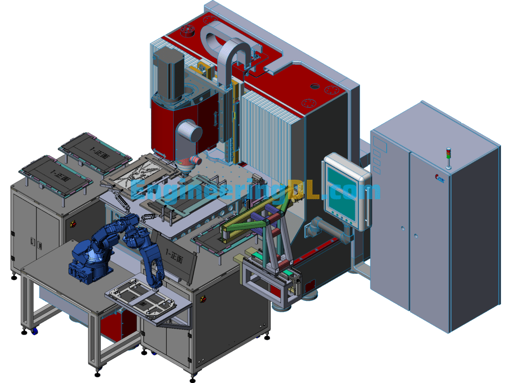Automatic Extrusion Welding Pendulum And Deburring Equipment (Already Produced) SolidWorks, 3D Exported Free Download