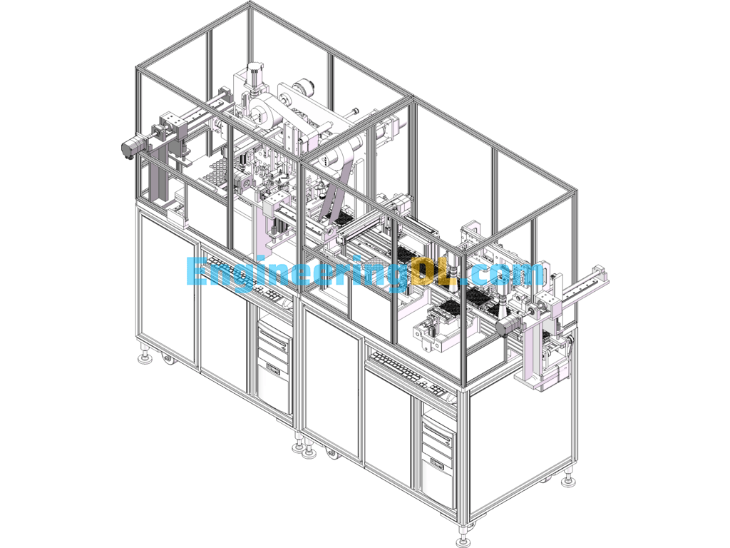 Automatic Tearing Centrifugal Film AOI Inspection Loading And Unloading - Sheet Tearing Machine SolidWorks, 3D Exported Free Download