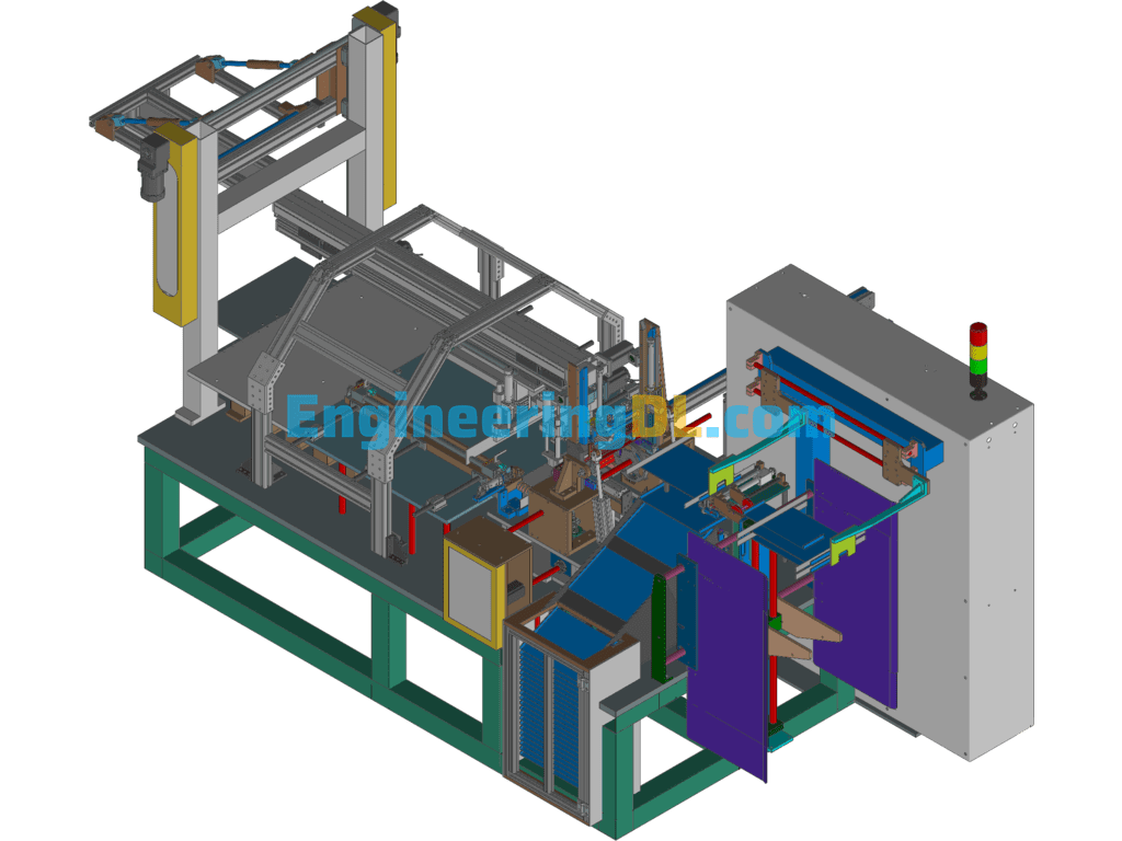 Automatic Water Tank Assembly Machine 3D Exported Free Download