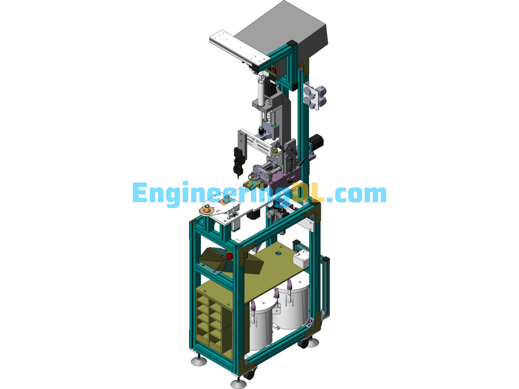 Automatic Gluing Machine, T-Iron Gluing Equipment Design 3D Drawings SolidWorks, Inventor Free Download