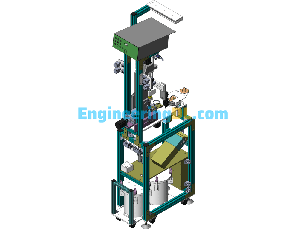Automatic Gluing Machine, T-Iron Gluing Equipment Design 3D Drawings SolidWorks, Inventor Free Download