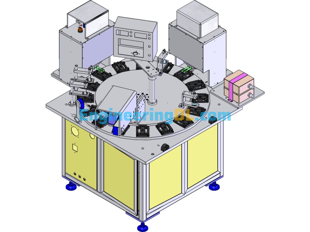 Automatic Cleaning And Assembly Equipment SolidWorks, 3D Exported Free Download