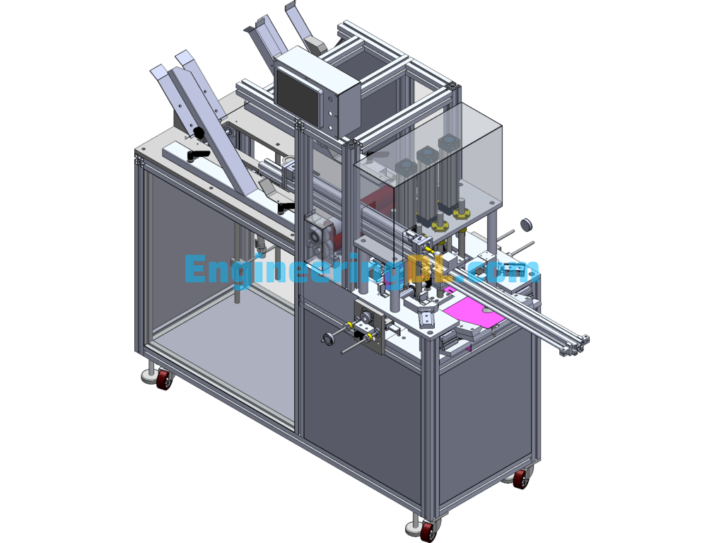 Automatic Rigid Carton Folding Machine SolidWorks, 3D Exported Free Download