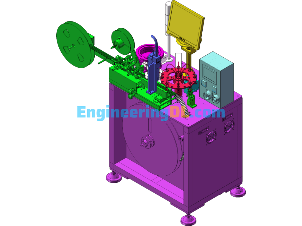 Automatic Tape Weaving Machine Inspection Machine SolidWorks, 3D Exported Free Download