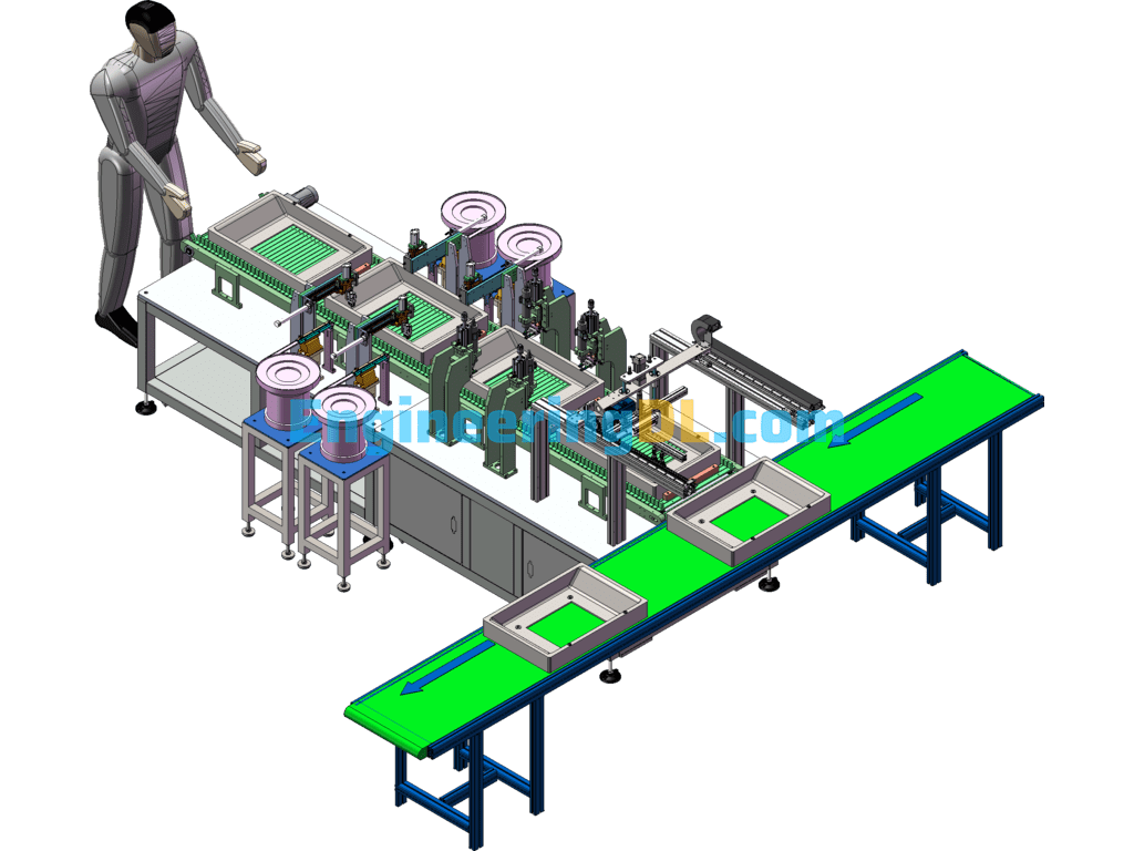 Fully Automatic Loading Nut Pull Rivet Nut Online Riveting Nut Equipment SolidWorks, 3D Exported Free Download